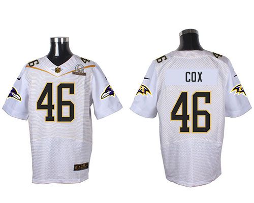 Nike Ravens #46 Morgan Cox White 2016 Pro Bowl Men's Stitched NFL Elite Jersey